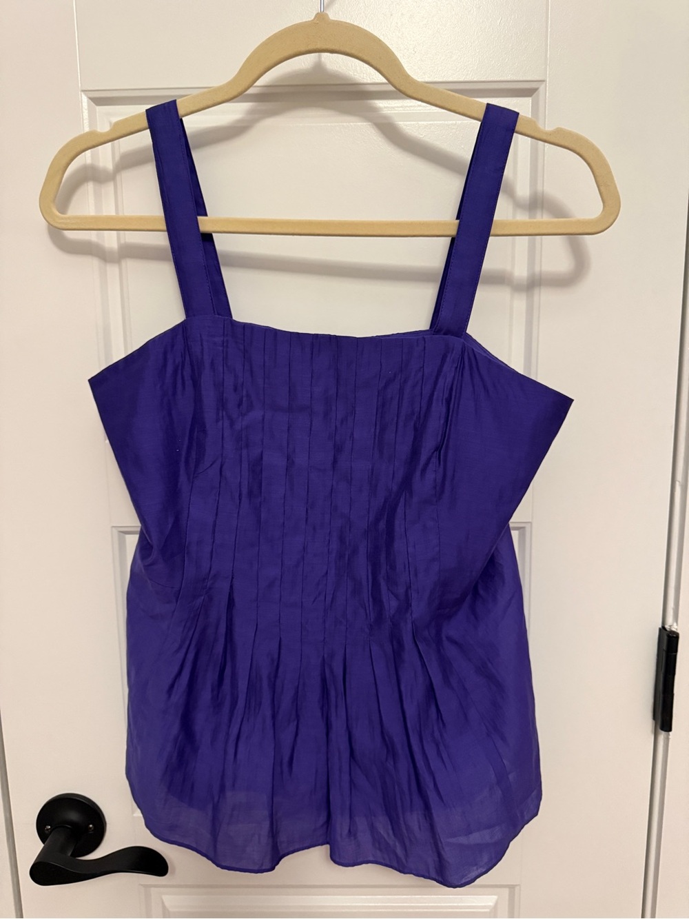 Banana Republic Purple Pleated Square-Neck Camisole